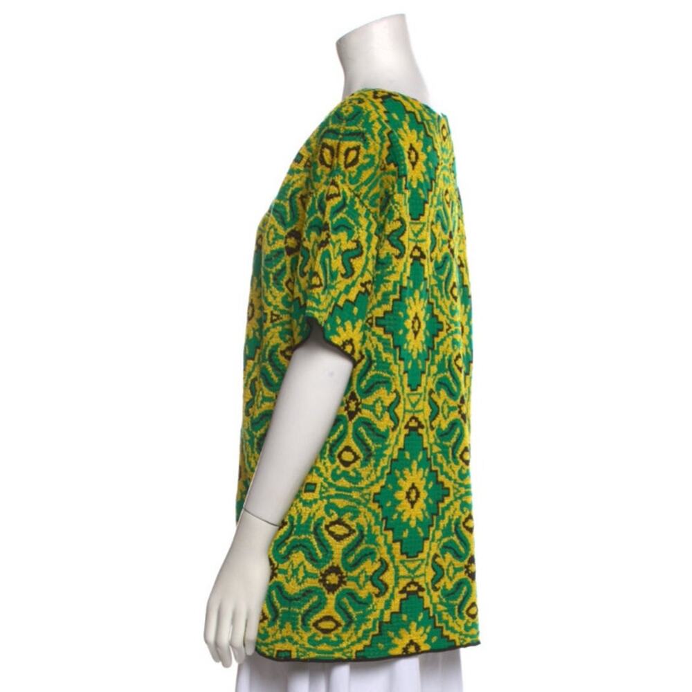 Dries Van Noten Green Knit Sweater Tunic Graphic Print ~Size M ~ Gorgeous! - Picture 7 of 13